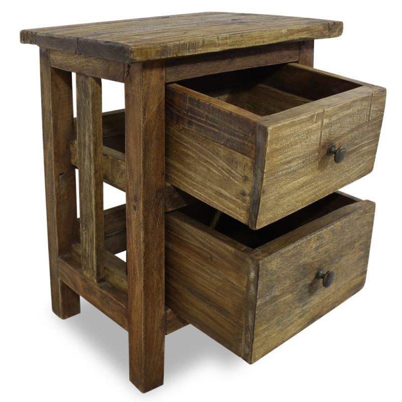 Table de chevet bois massif d acajou 40x30x51 cm