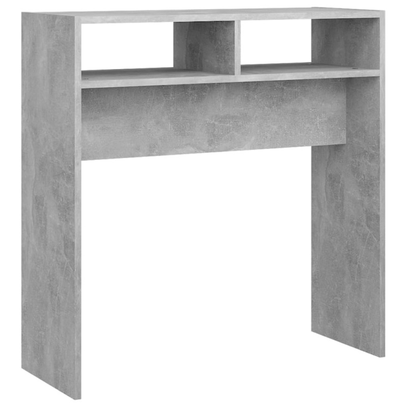 Table console gris béton 78x30x80 cm bois d ingénierie