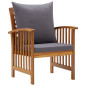 Chaises de jardin avec coussins lot de 2 Bois d acacia massif