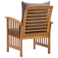 Chaises de jardin avec coussins lot de 2 Bois d acacia massif