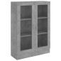 Armoire à vitrine Gris béton 82,5x30,5x115 cm Bois d ingénierie