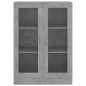 Armoire à vitrine Gris béton 82,5x30,5x115 cm Bois d ingénierie