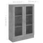 Armoire à vitrine Gris béton 82,5x30,5x115 cm Bois d ingénierie