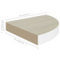 Étagère d angle murale Chêne et blanc 35x35x3,8 cm MDF