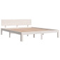 Cadre de lit sans matelas blanc bois de pin massif 160x200 cm