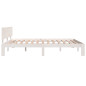 Cadre de lit sans matelas blanc bois de pin massif 160x200 cm