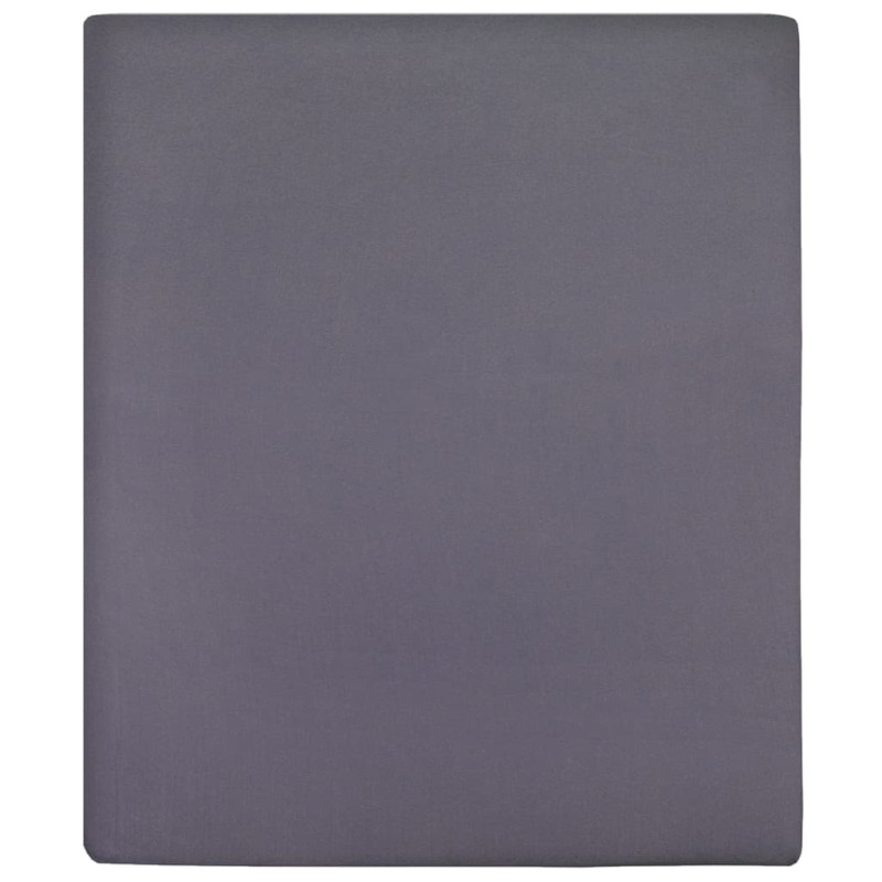 Drap housse Jersey Anthracite 100x200 cm Coton