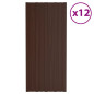 Panneaux de toiture 12 pcs Acier galvanisé Marron 100x45 cm