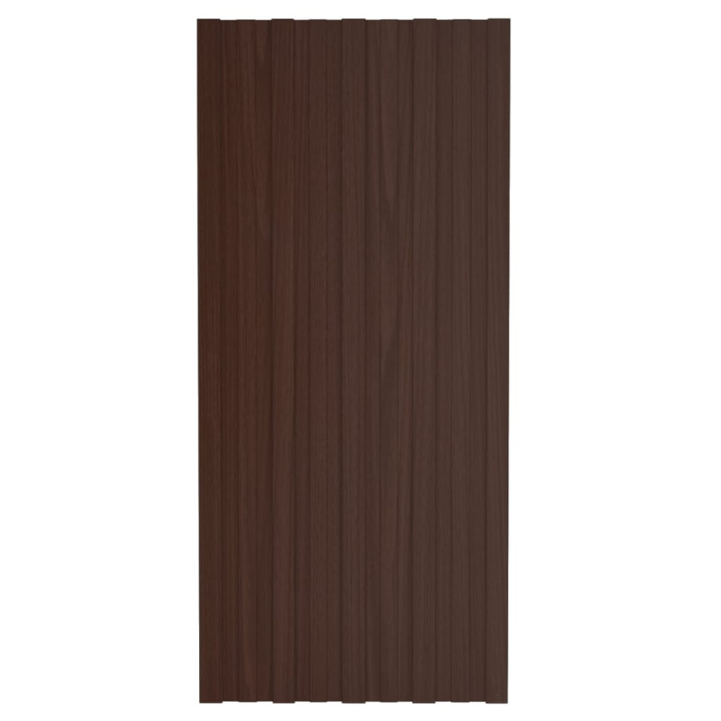 Panneaux de toiture 12 pcs Acier galvanisé Marron 100x45 cm