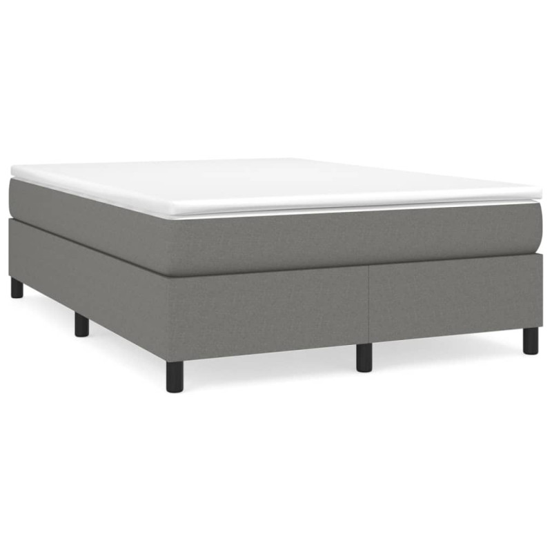 Cadre de lit sans matelas gris foncé 140x200 cm tissu