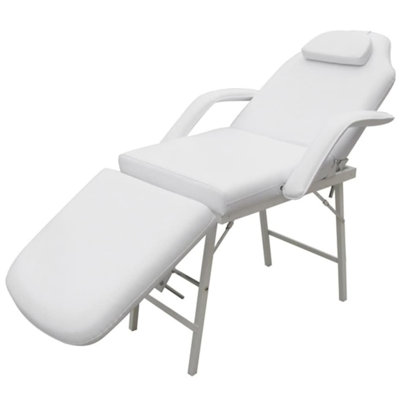 Fauteuil de massage pour traitement facial Simili cuir Blanc 