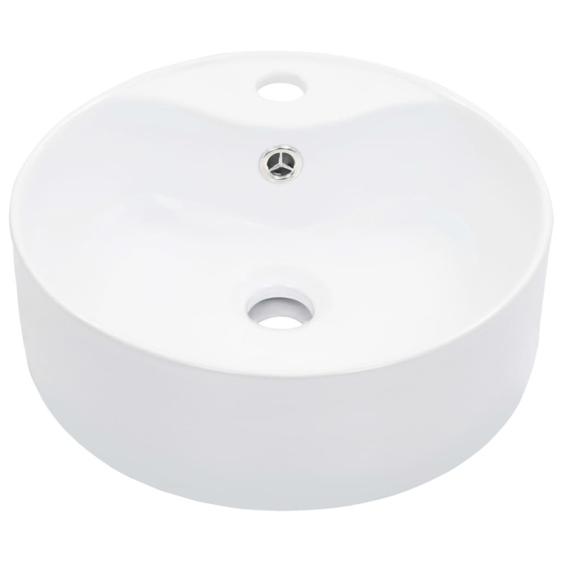 Lavabo avec trop plein 36x13 cm Céramique Blanc