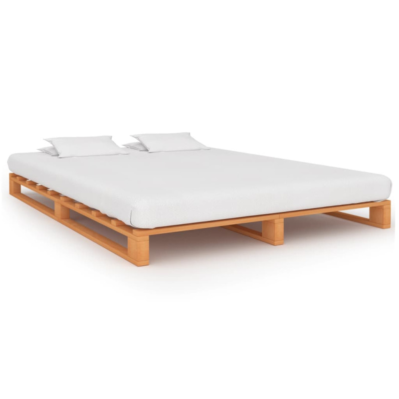 Cadre de lit de palette sans matelas 140x200 cm bois massif