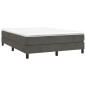 Cadre de lit sans matelas gris foncé 140x190 cm velours