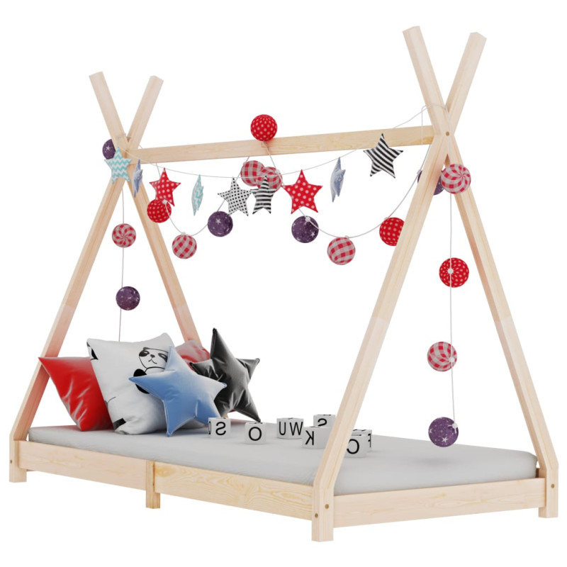 Cadre de lit d enfant Bois de pin massif 70x140 cm