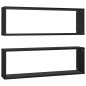 Étagères cube murales 2pcs Noir 80x15x26,5cm bois d ingénierie