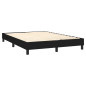 Cadre de lit sans matelas noir 140x200 cm tissu