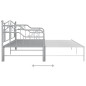 Cadre de canapé lit extensible sans matelas gris métal 90x200cm