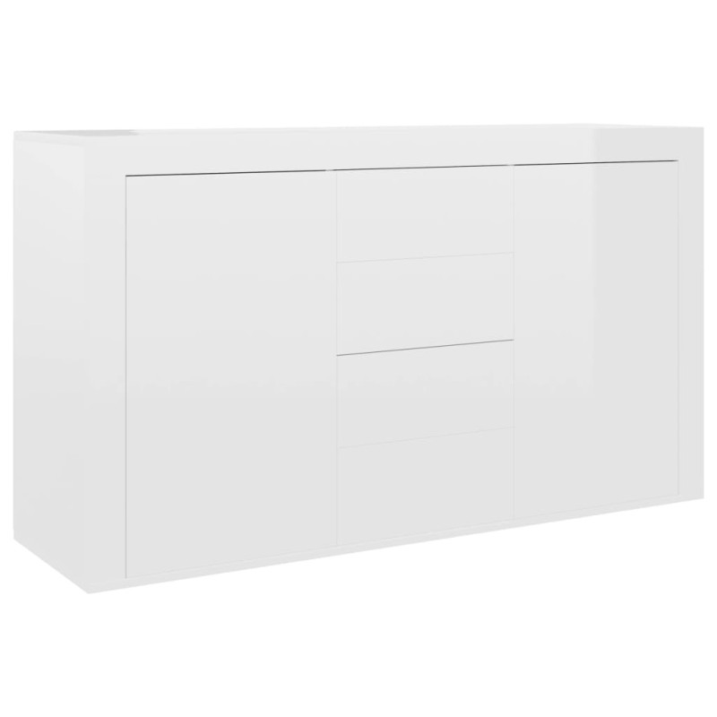 Buffet Blanc brillant 120x36x69 cm Bois d’ingénierie