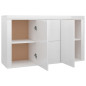 Buffet Blanc brillant 120x36x69 cm Bois d’ingénierie