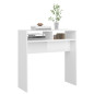 Table console Blanc brillant 78x30x80 cm Aggloméré