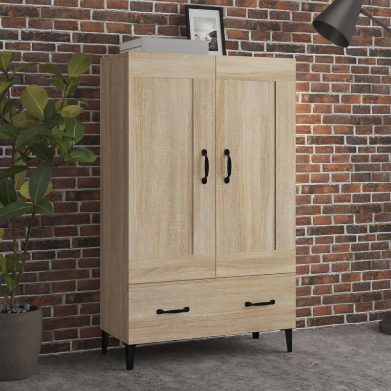 Buffet haut Chêne sonoma 70x31x115 cm Bois d ingénierie