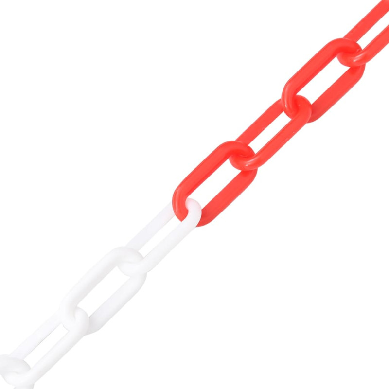 Chaîne d avertissement Rouge et blanc 30 m Ø8 mm Plastique