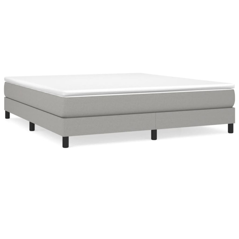 Cadre de lit sans matelas gris clair 180x200 cm tissu