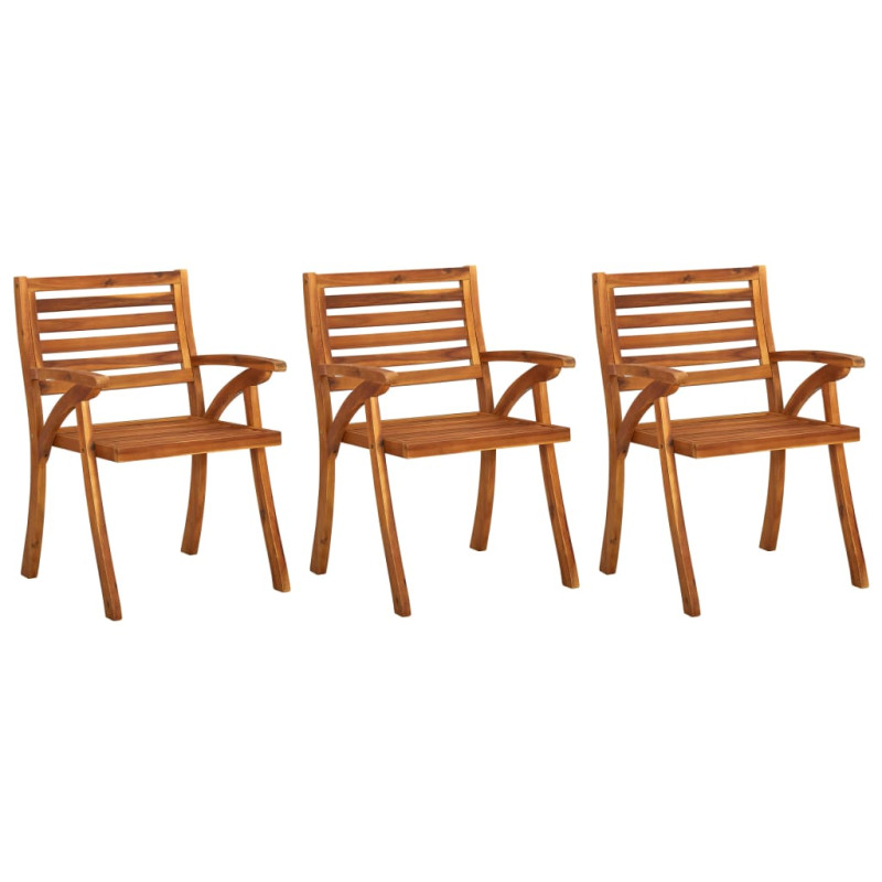 Chaises de jardin lot de 3 Bois d acacia solide