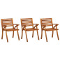 Chaises de jardin lot de 3 Bois d acacia solide