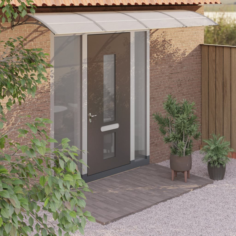 Auvent de porte Gris 400x100 cm Polycarbonate