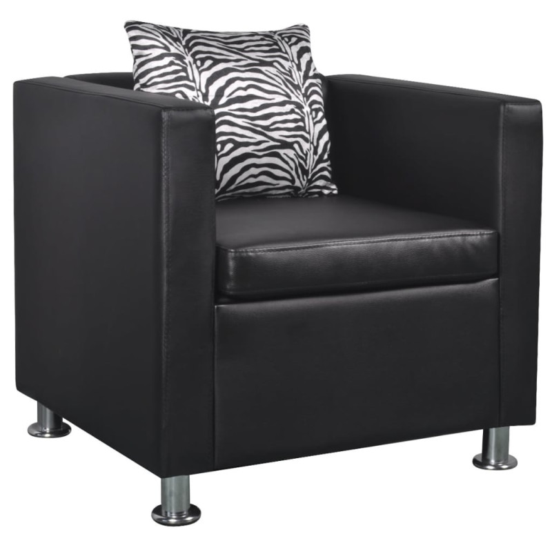 Fauteuil noir similicuir