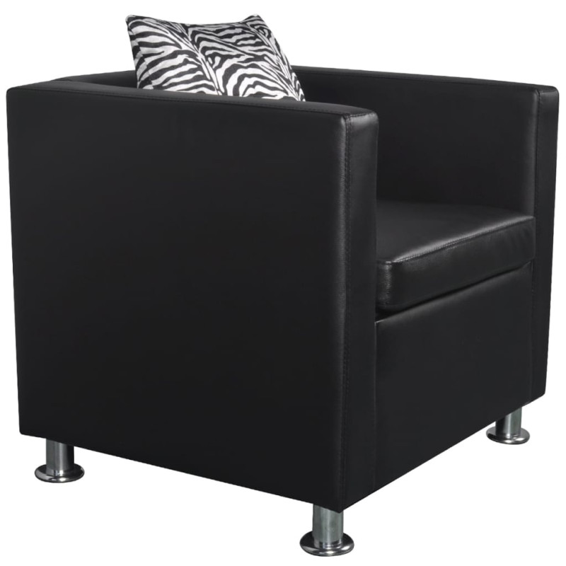 Fauteuil noir similicuir