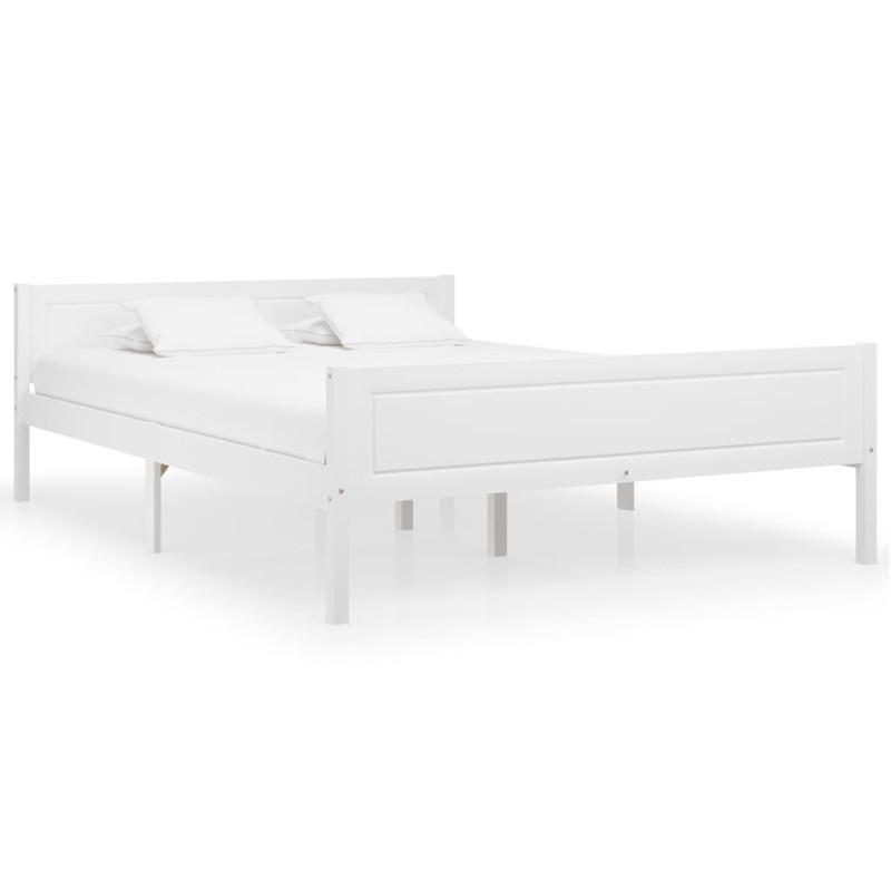 Cadre de lit sans matelas bois massif de pin blanc 140x200 cm