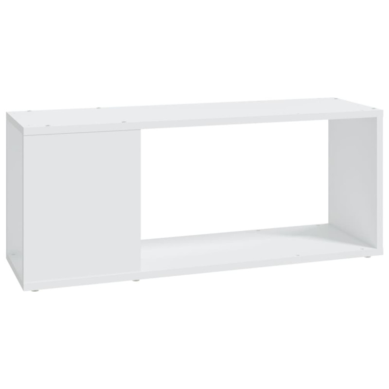 Meuble TV Blanc 80x24x32 cm Bois d ingénierie