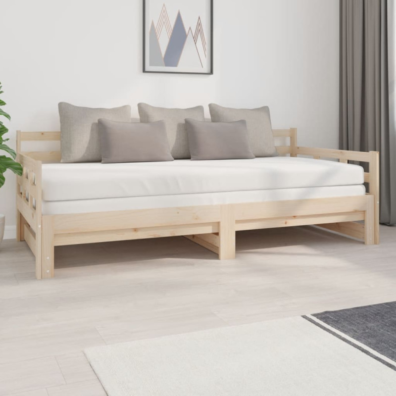 Lit coulissant sans matelas bois de pin massif 2x(90x200) cm