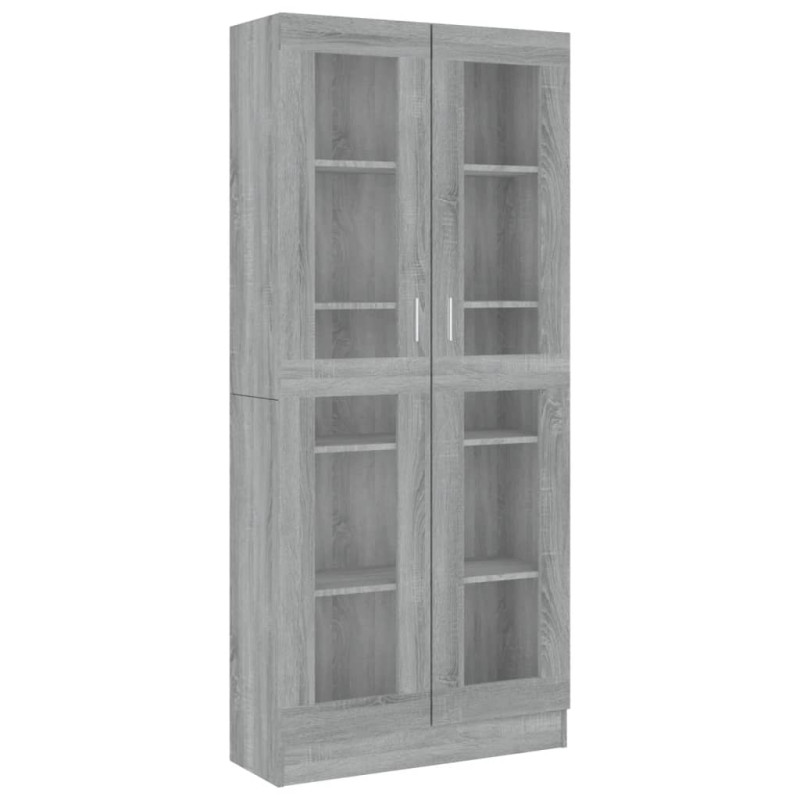 Armoire à vitrine Sonoma gris 82,5x30,5x185,5cm Bois ingénierie