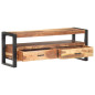 Meuble TV 120x35x45 cm Bois massif avec finition miel