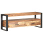 Meuble TV 120x35x45 cm Bois massif avec finition miel