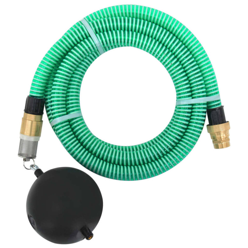 Tuyau d aspiration avec raccords en laiton vert 1,1" 3 m PVC