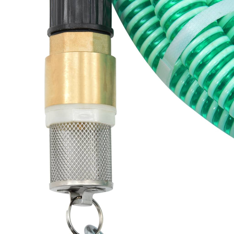 Tuyau d aspiration avec raccords en laiton vert 1,1" 3 m PVC