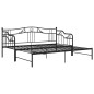 Cadre de canapé lit extensible sans matelas Noir Métal 90x200cm