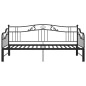 Cadre de canapé lit extensible sans matelas Noir Métal 90x200cm