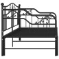 Cadre de canapé lit extensible sans matelas Noir Métal 90x200cm