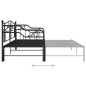 Cadre de canapé lit extensible sans matelas Noir Métal 90x200cm