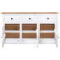 Buffet Blanc 135x40x80 cm Pin solide Gamme Panama