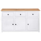 Buffet Blanc 135x40x80 cm Pin solide Gamme Panama