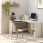 Bureau d angle en forme de L Blanc 120x140x75 cm