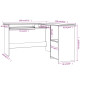 Bureau d angle en forme de L Blanc 120x140x75 cm