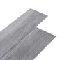 Dalles de plancher PVC 5,02 m² 2 mm autoadhésif gris bois mat